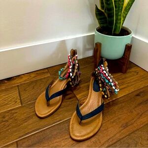 Size 9.5 women’s 1.5” wedge beaded sandals